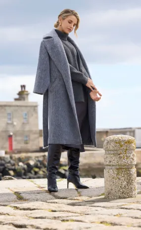 Grey Wool Blend Coat by Vogue Williams